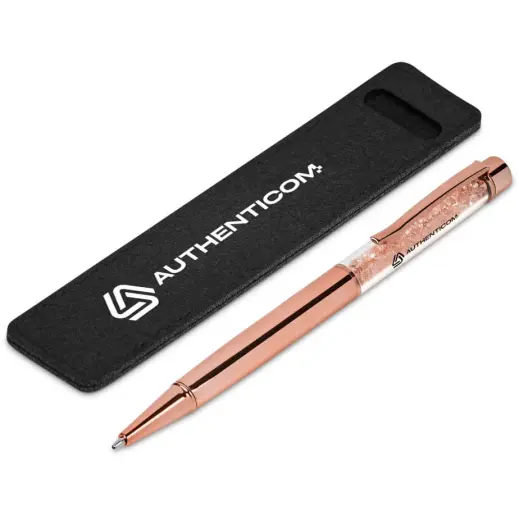 Hailey Ball Pen In Felt Pouch Branded